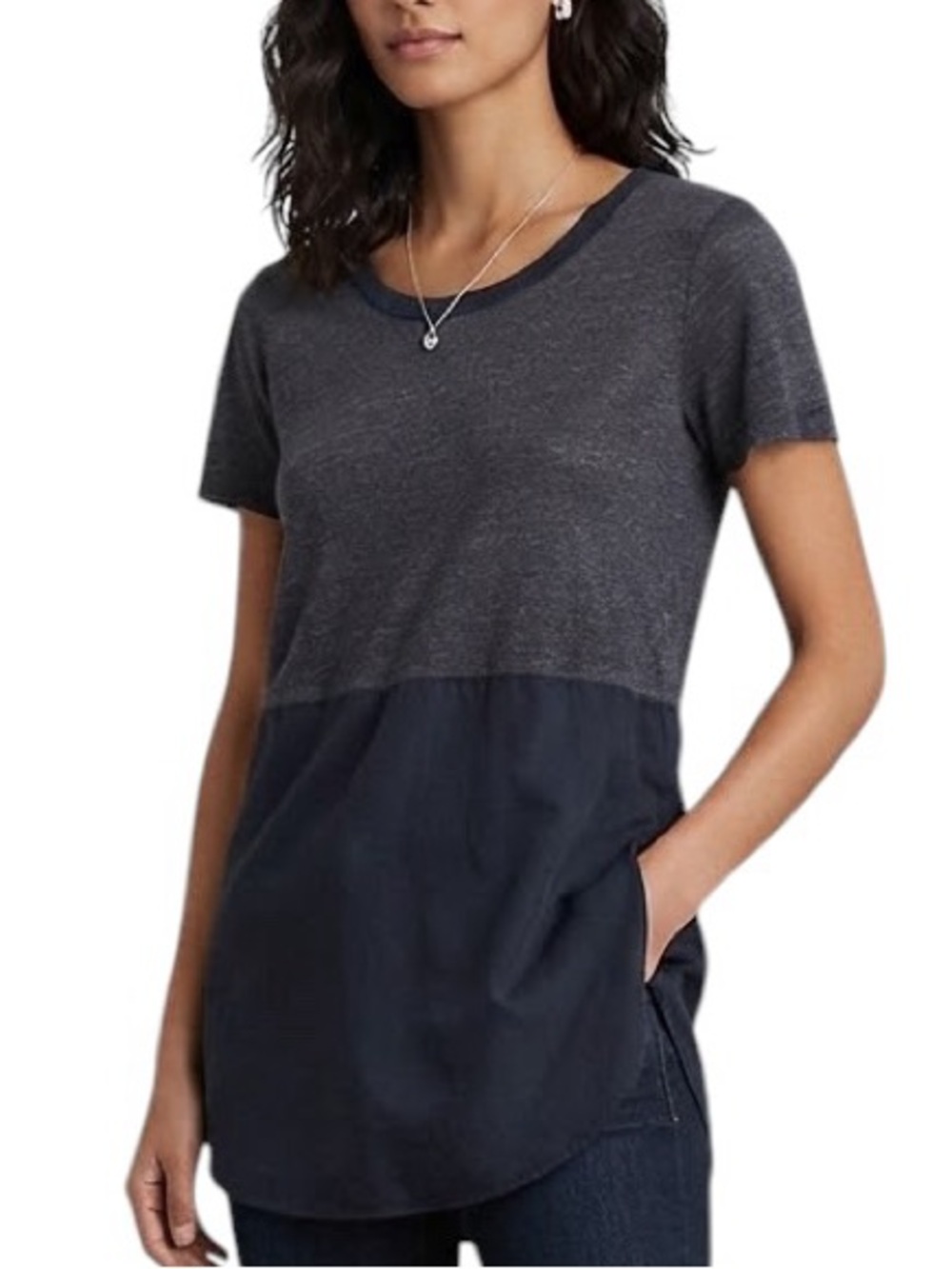 ARITZIA WILFRED Capucine Tunic Blouse Back Keyhole Quiet Luxury XS